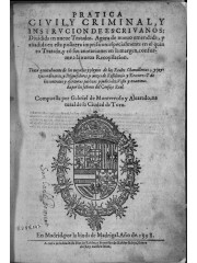Pratica ciuil y criminal y instrucción de escriuanos, 1598