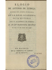 Elogio de Antonio de Lebrija, 1796
