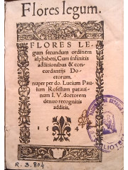 Flores legum secundum ordine alphabeti, 1546