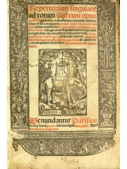 Repertorium singulare ad totum Aureum opus Speculi, 1523