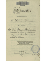 Elementos de la historia del Derecho Romano, 1827