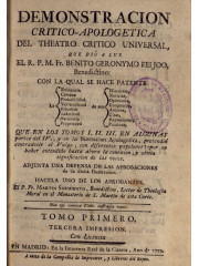 Demostracion critico-apologetica del Theatro Crítico Universal, 1779