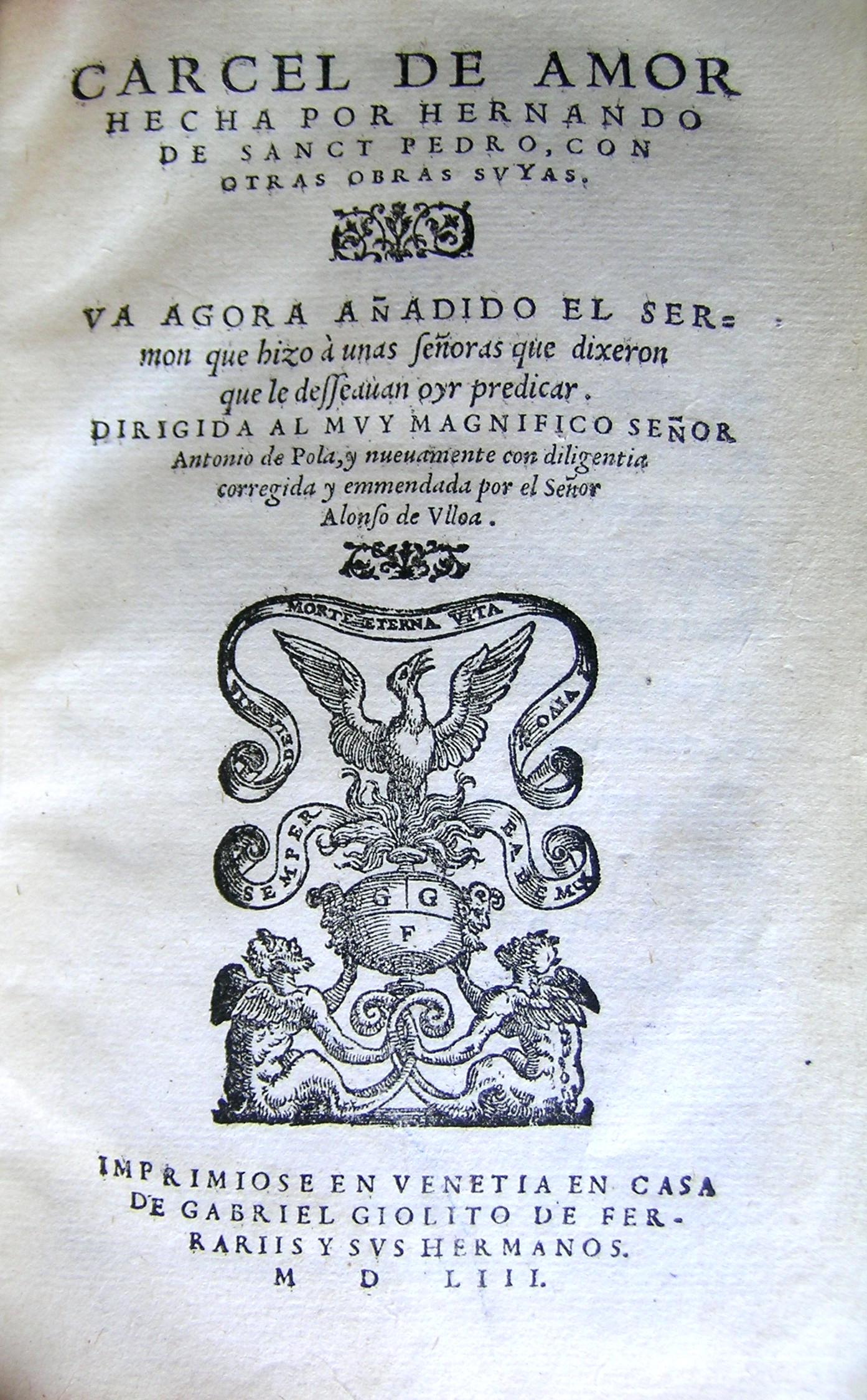 Carcel de amor, 1553