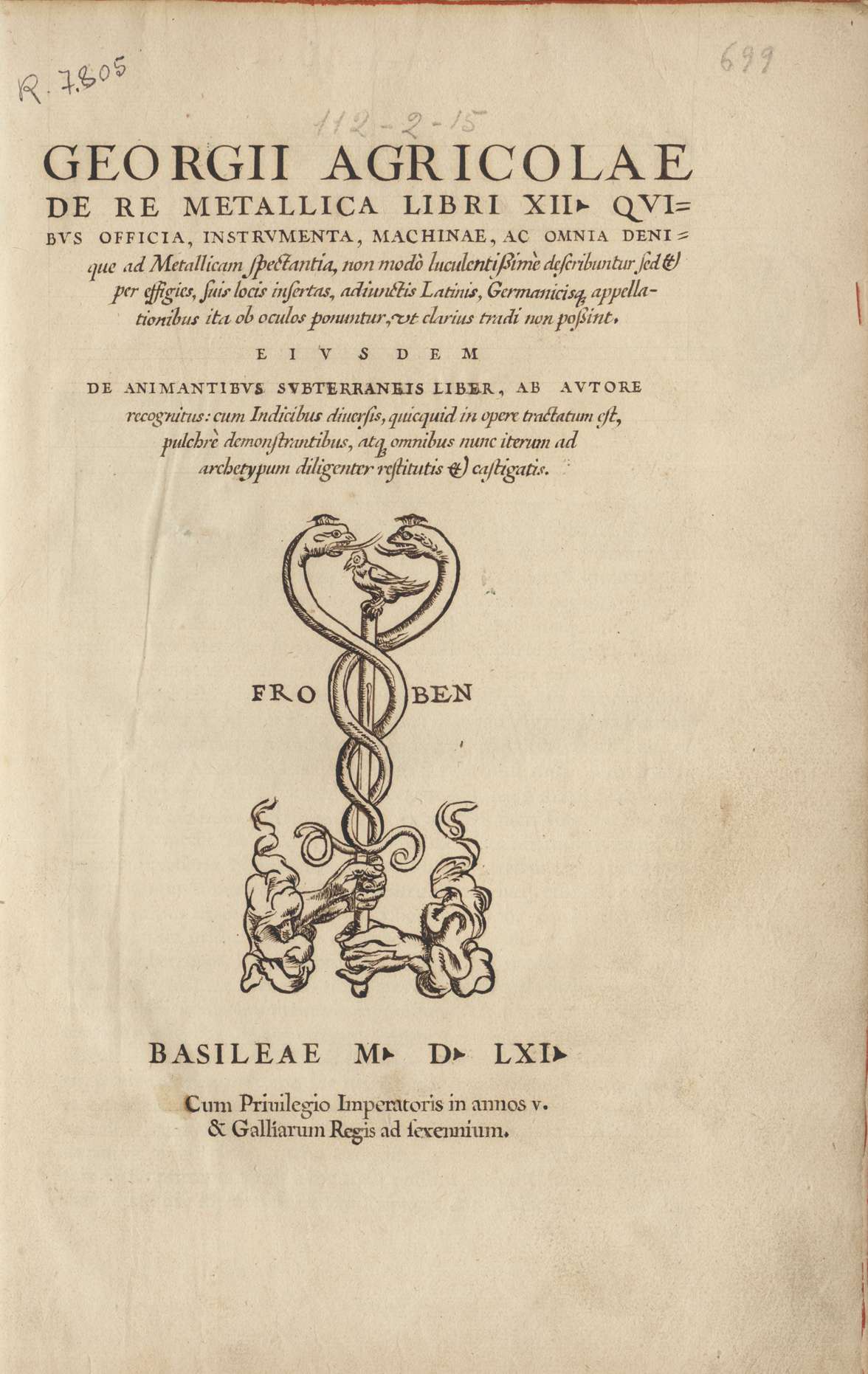 De re metallica libri XII, 1561