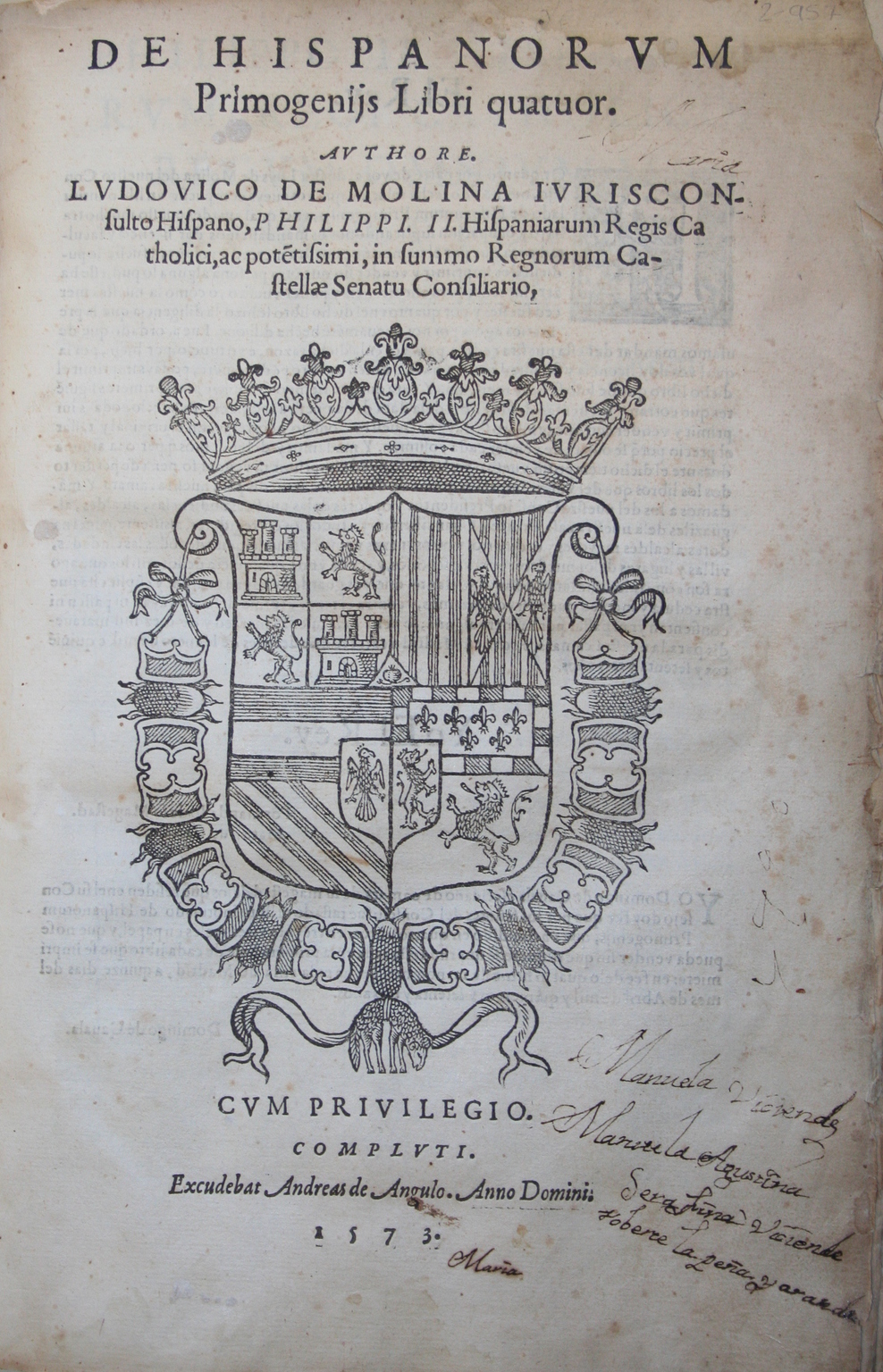 De Hispanorum primogeniis, 1573