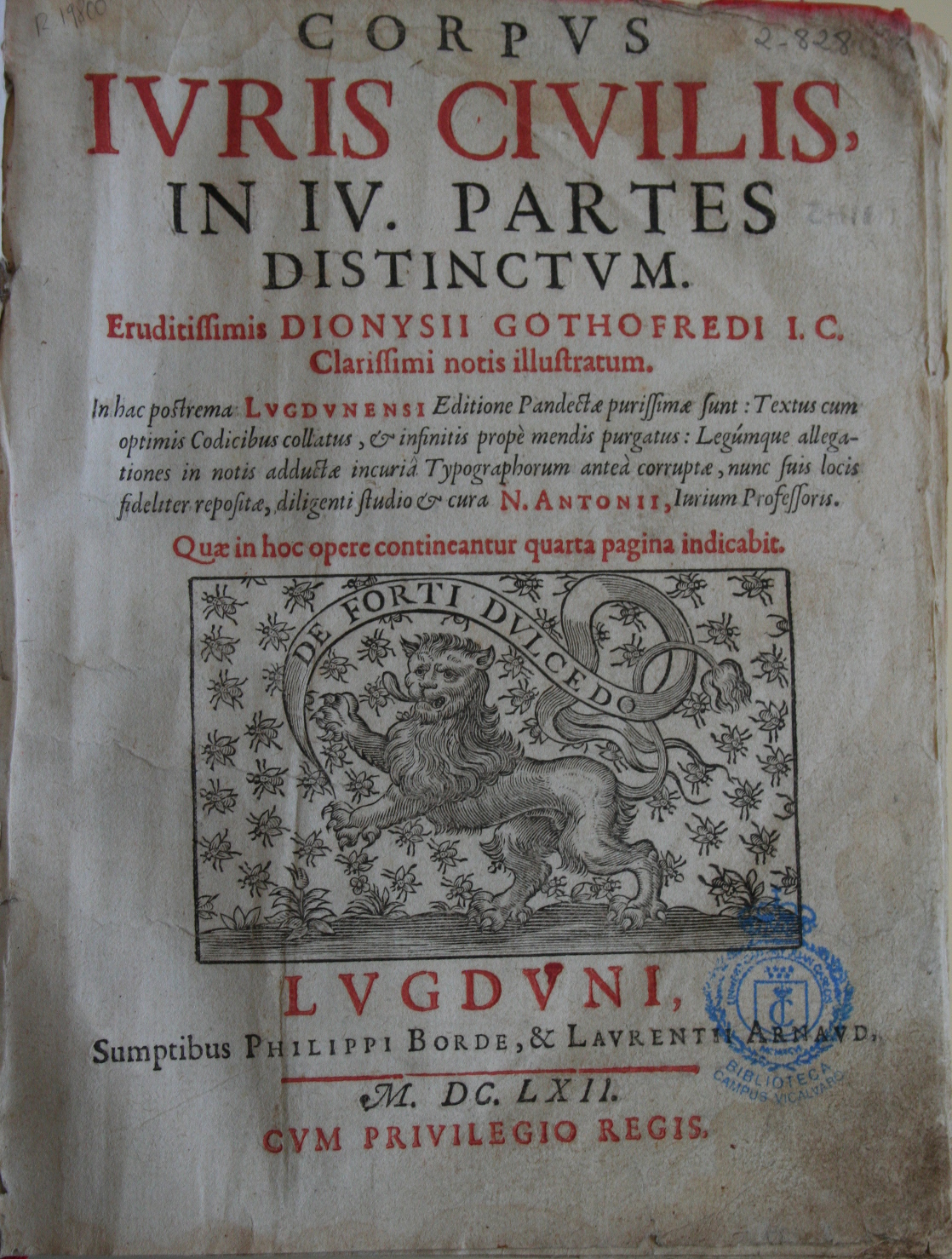 Corpus iuris civilis. [Pandectae], 1662