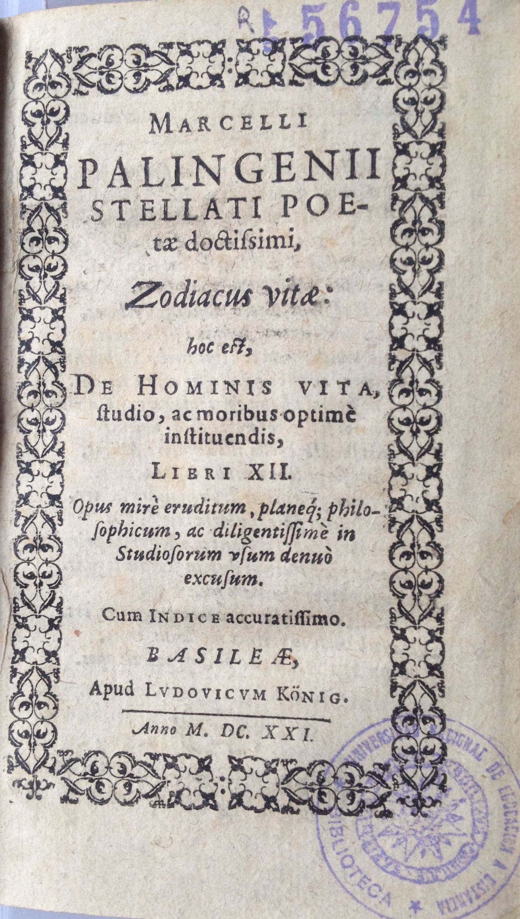 Zodiacus vitae, 1621