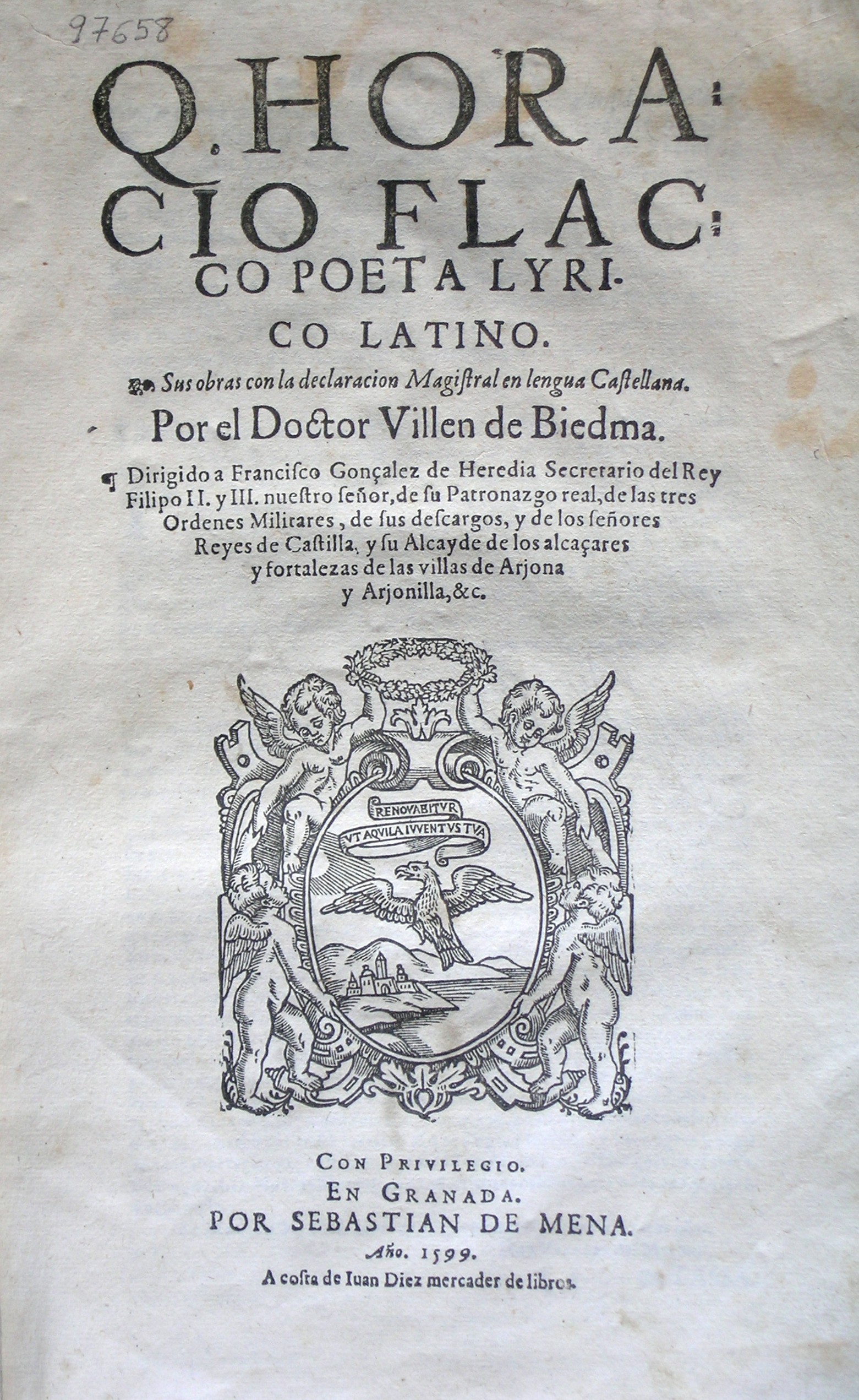 Q. Horacio Flacco ... sus obras, 1599