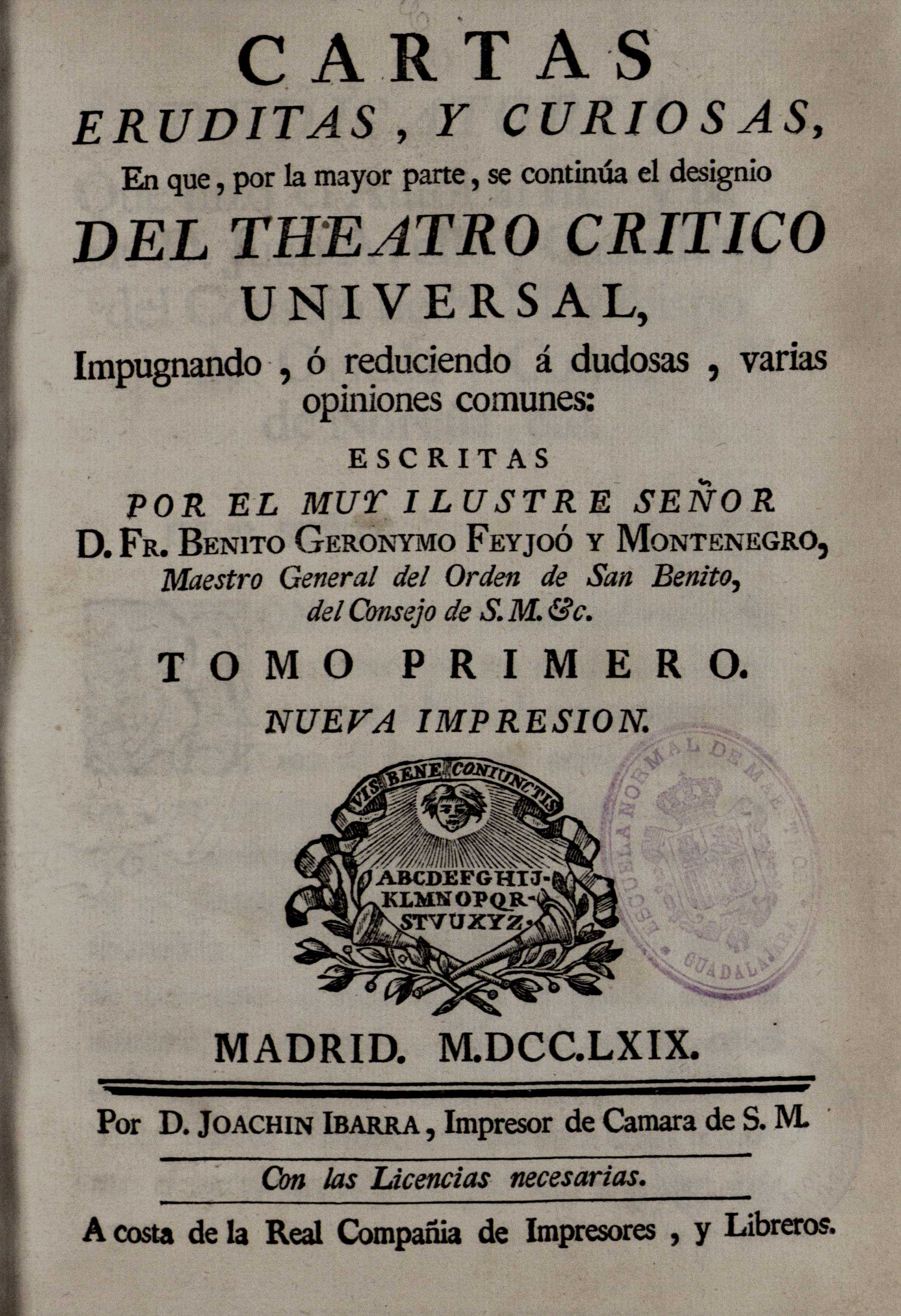 Cartas eruditas y curiosas, 1769