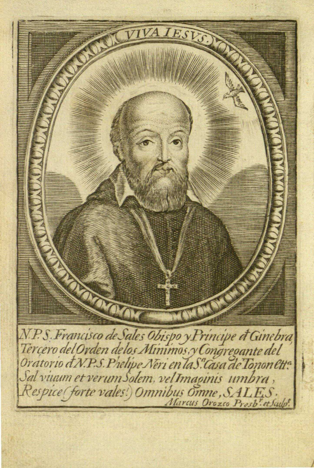 Vida, virtudes y milagros del glorioso señor S. Francisco de Sales, 1695