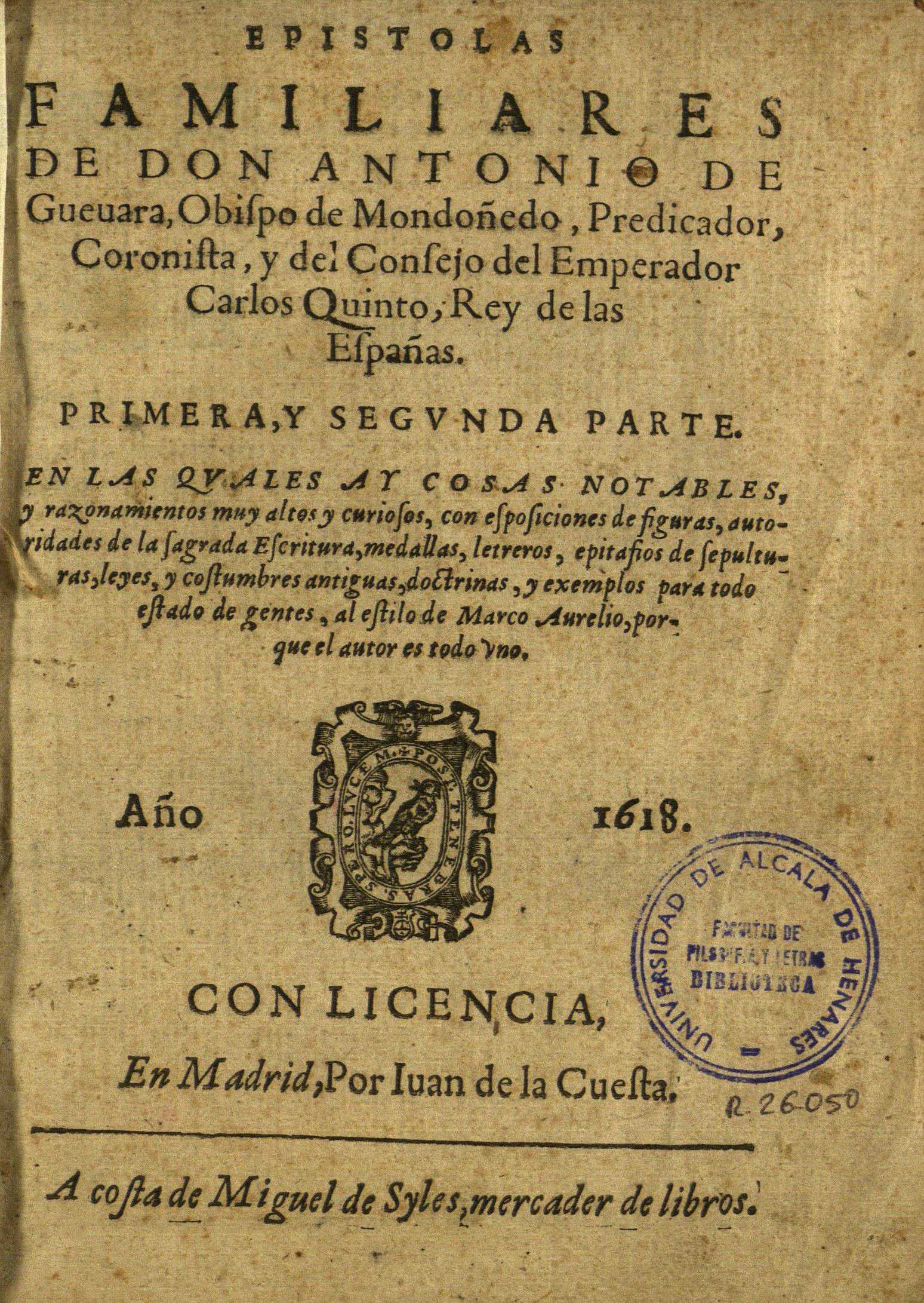 Epistolas familiares, 1618