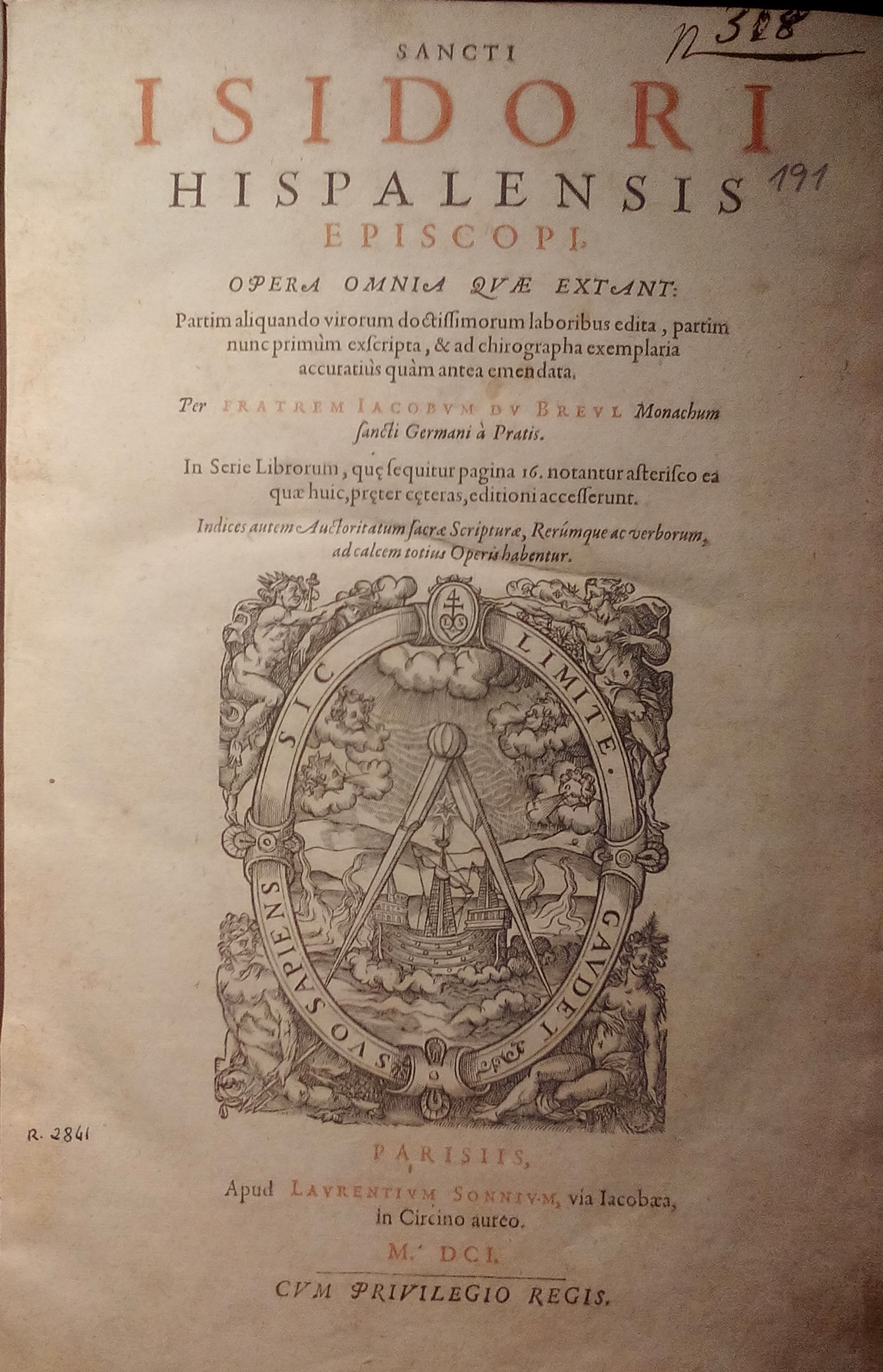 Sancti Isidori Hispalensis Episcopi Opera omnia, 1601