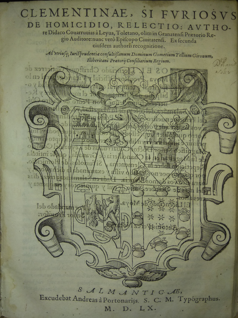 Clementinae, si fvriosvs, de homicidio, relectio, 1560