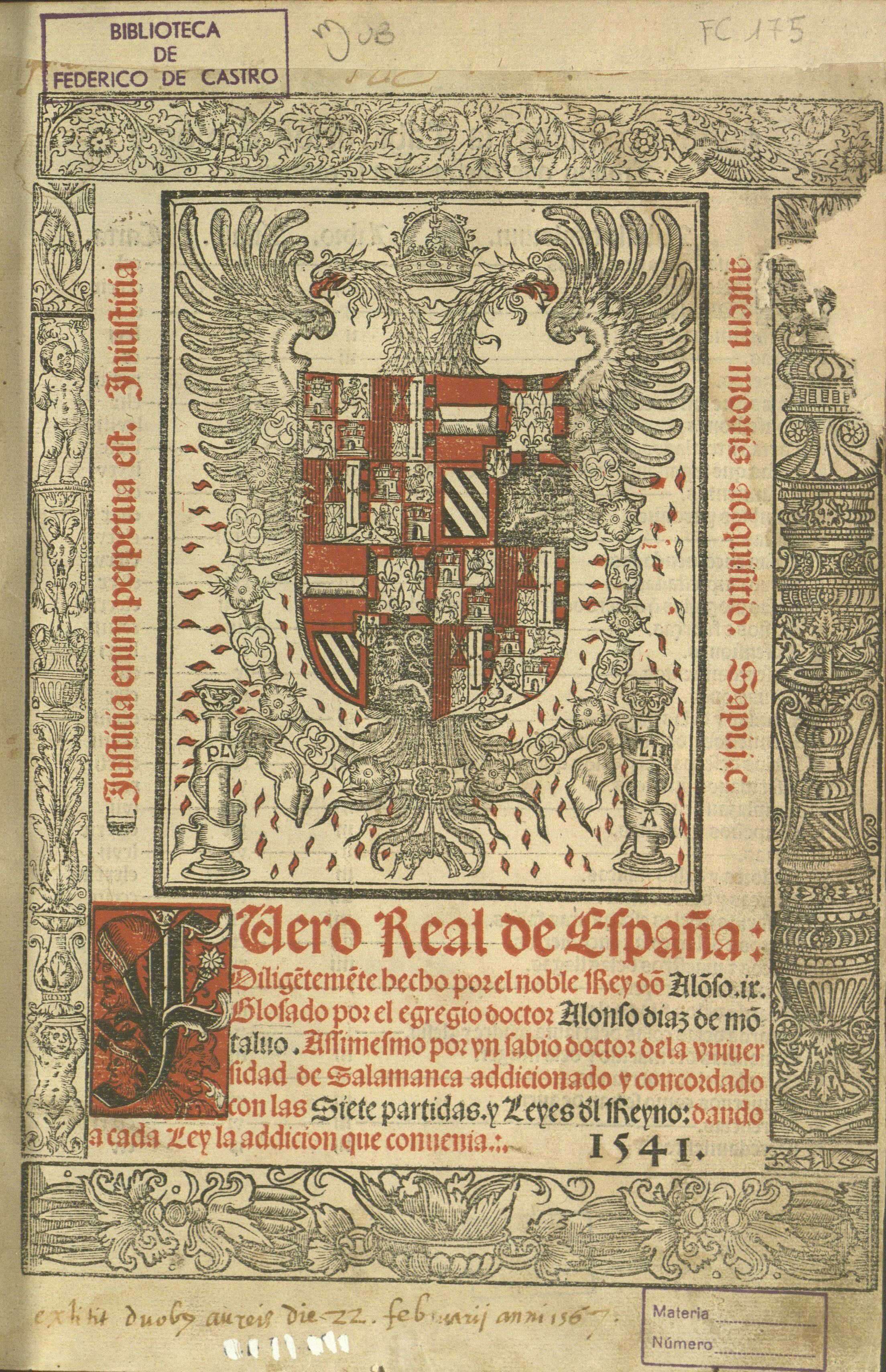 Fuero Real de España…, 1541
